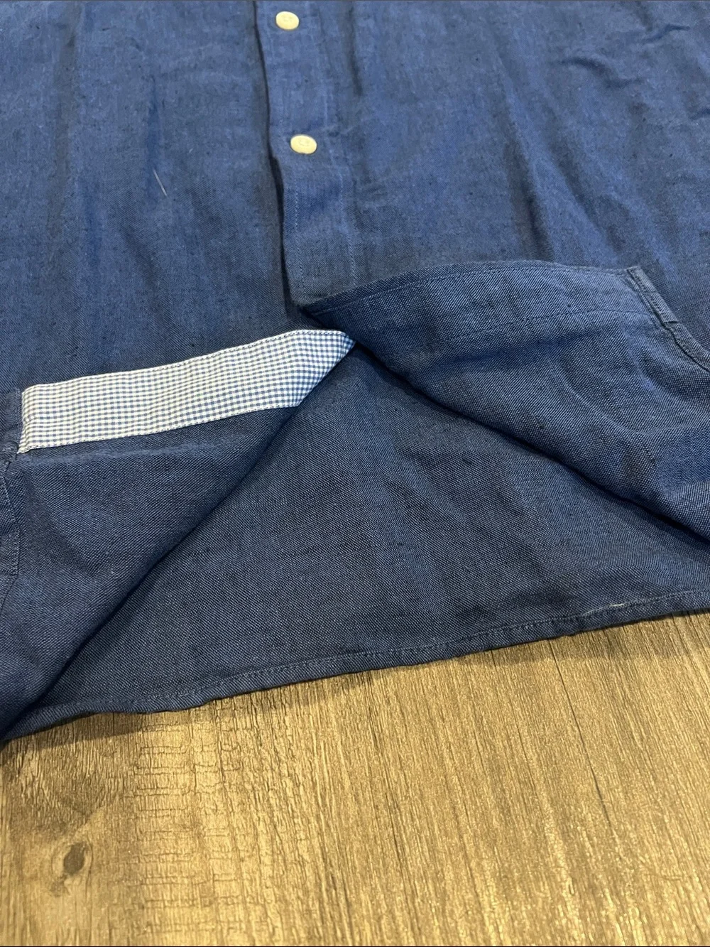 Banana Republic Men’s Blue Button-Down Linen Cotton blend Shirt L